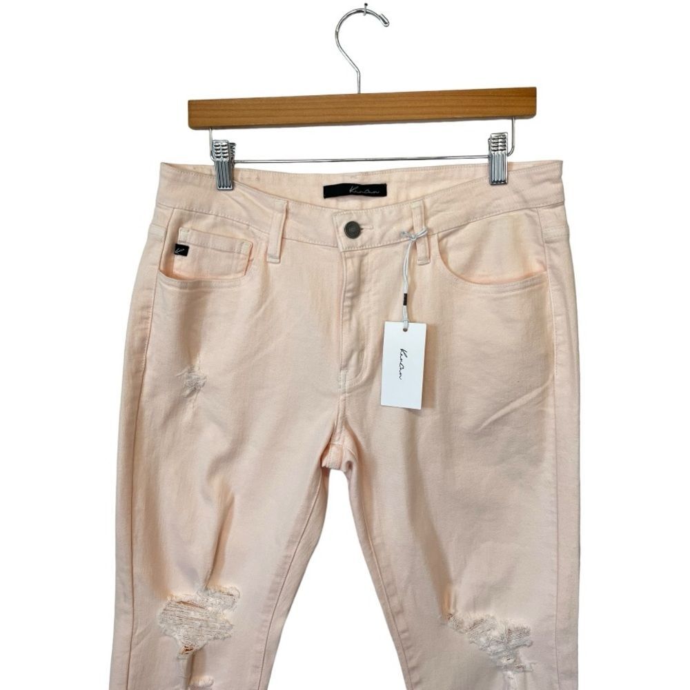 Women’s Light Pink Distressed Skinny Jeans - Picture 2 of 11